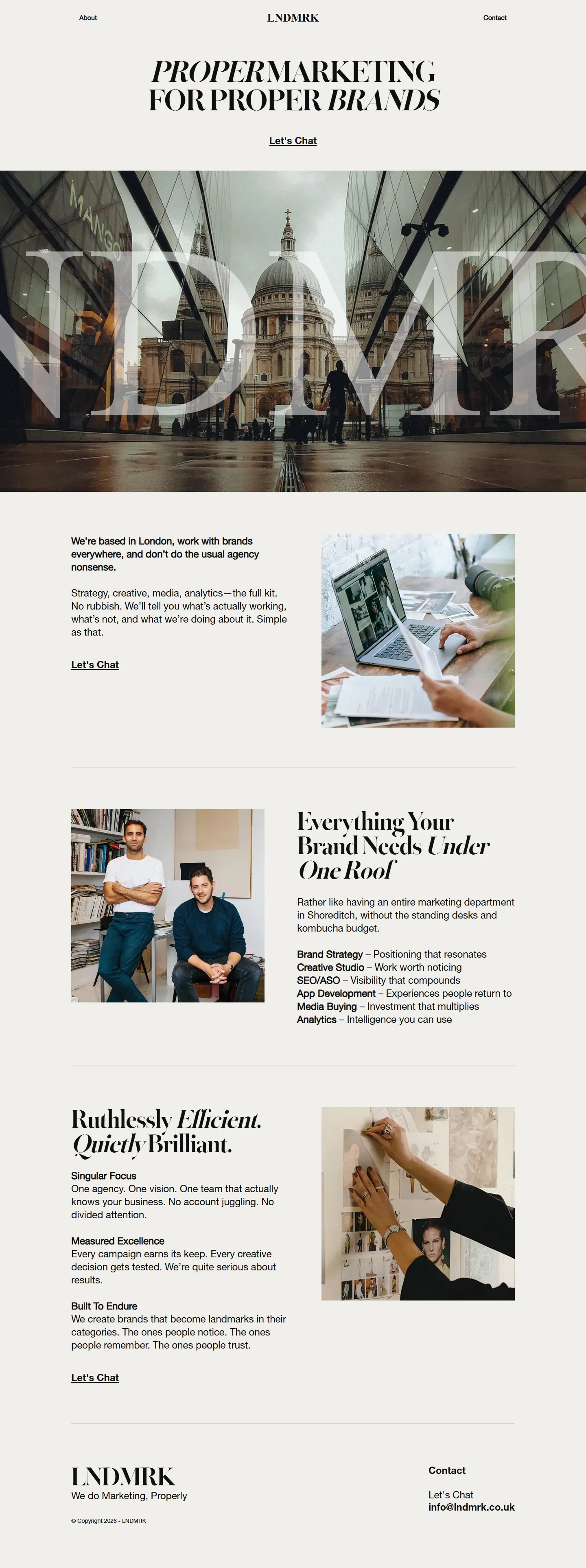 The LNDMRK Home page