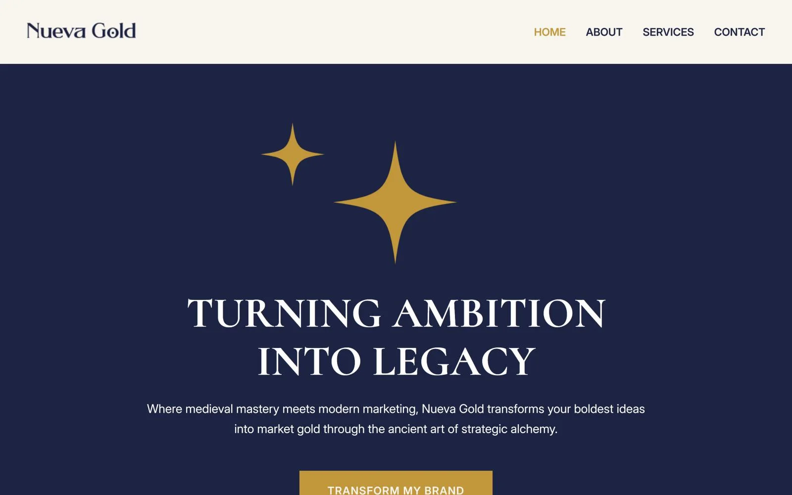 Nueva Gold homepage